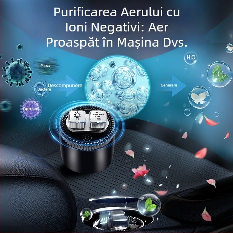 Kelaifu difuzor auto pentru aromaterapie, difuzor electronic cu parfum dublu ascuns, parfum de durată, eliminarea mirosurilor, purificarea aerului cu ioni negativi