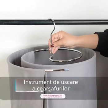 Raft spiral de uscare pentru haine pe balcon, rotund, din oțel inoxidabil