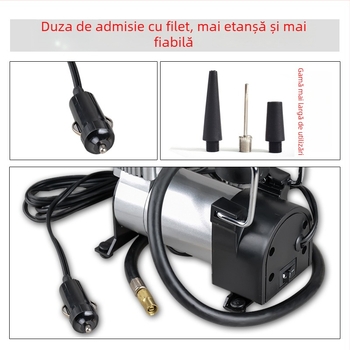 Pompă metalică de aer pentru mașină, cilindru unic, 12V
