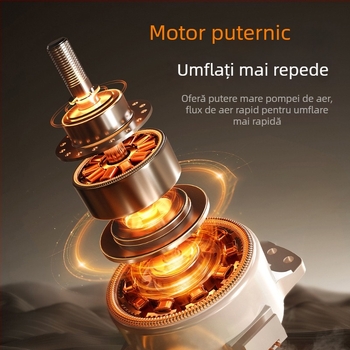 Pompa portabilă de aer pentru mașină, cu manometru, umflare rapidă a anvelopelor pentru mașini și motociclete, pompă electrică compactă