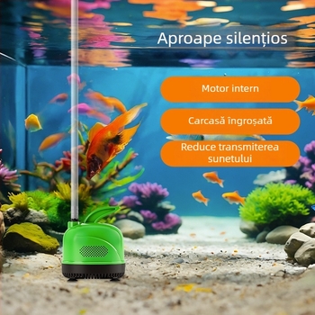 Pompe submersibilă pentru acvariu cu aspirație pe partea de jos, circulație a apei și filtrare, foarte silențioasă