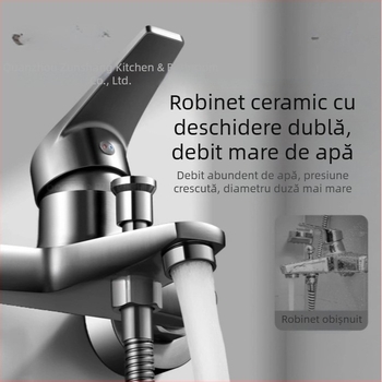 Saomao 2025 Noul model set duș din cupru sub presiune – Cap de duș fără duză superioară, 3 în 1 pentru baie acasă