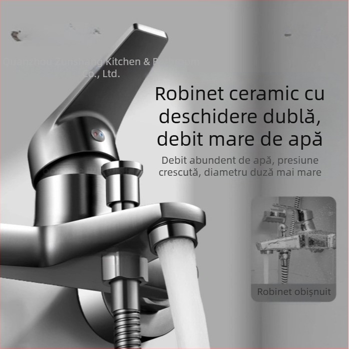 Saomao 2025 Noul model set duș din cupru sub presiune – Cap de duș fără duză superioară, 3 în 1 pentru baie acasă