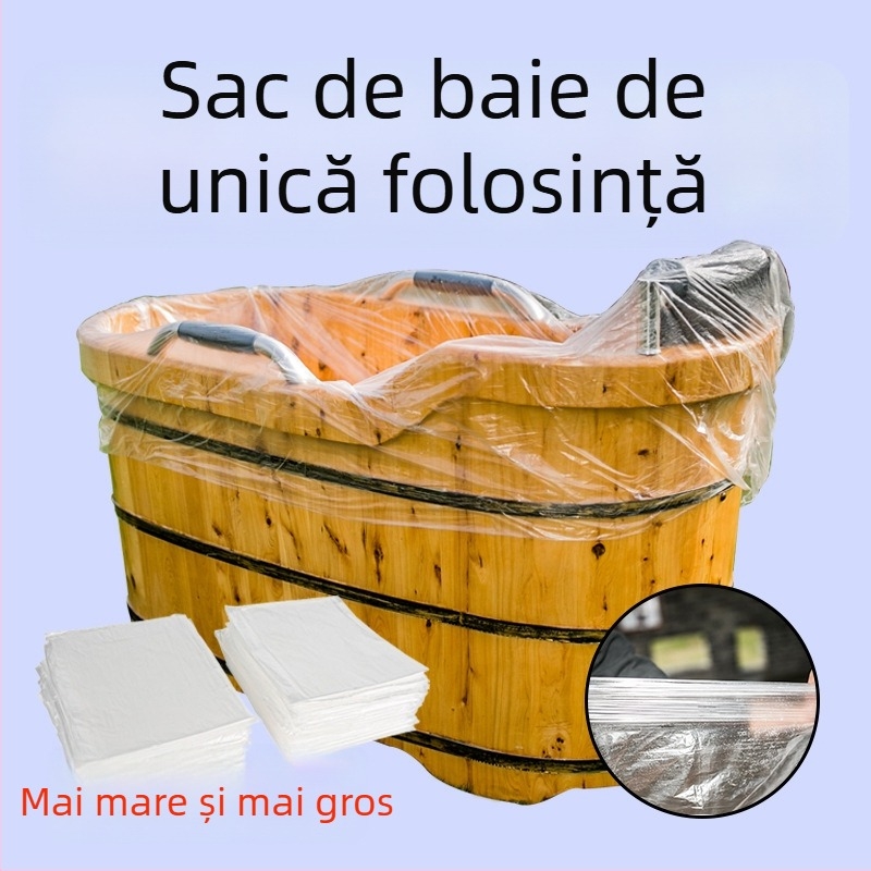 Husă de baie de unică folosință, mare dimensiune, film plastic gros, pentru uz casnic
