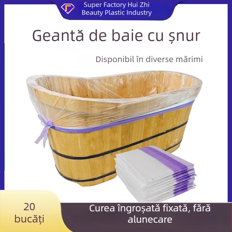 Geantă de baie de unică folosință cu șnur și husă de cadă îngroșată