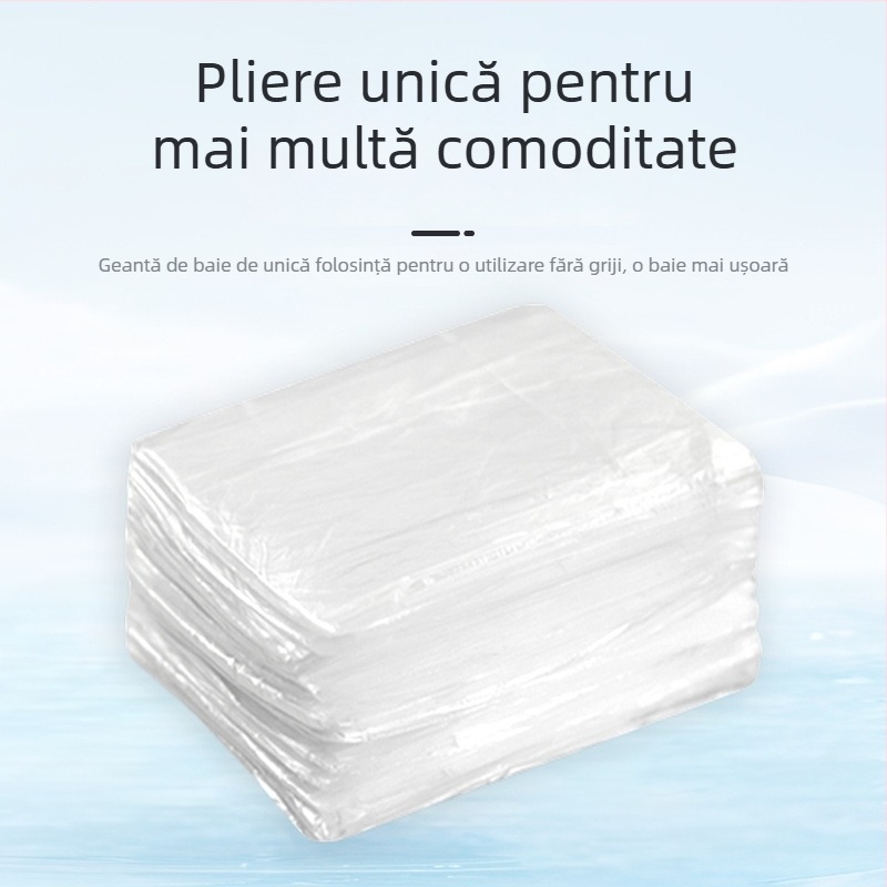 Sac de baie pentru găleată rotundă, de unică folosință, husă din plastic pentru baie, pliabilă pentru copii