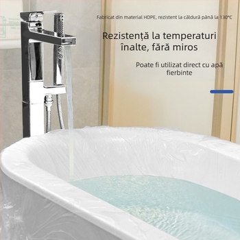 Liner de baie de unică folosință, gros, extra-large, pentru băi termale, băi private și căzi duble de hotel, husă din plastic pentru baie