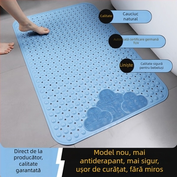 Covoraș de baie din TPE, ecologic, antiderapant pentru duș, cadă și toaletă.