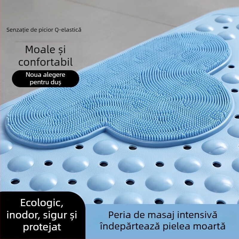 Covoraș de baie din TPE, ecologic, antiderapant pentru duș, cadă și toaletă.