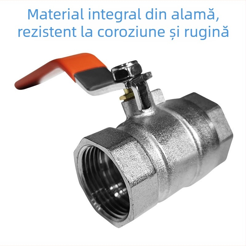 Supapă cu bilă din alamă, pereți groși, 180°, 1/2–3/4 in, filet intern, placare electrolitică, pentru temperaturi și presiuni înalte