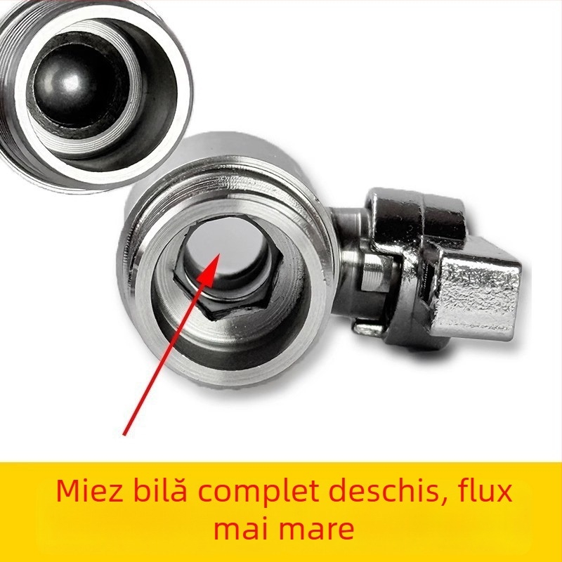 304 oțel inoxidabil, adaptor reductor pentru conducte de apă de la 1/2 in la 3/4 in, cu filet exterior, conexiune dublă, robinet cu bilă pentru apă caldă și rece, întrerupător boiler