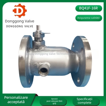 Valvă de sferă izolată din oțel inoxidabil, cu înveliș integrat, model BQ41F16P, cu flanșă, diametru 40–50