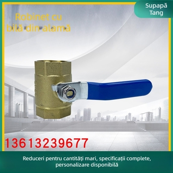 Supapă cu bilă din alamă, filet interior și exterior, conexiune filetată, curgere dreaptă pentru apă, dimensiuni nominale multiple