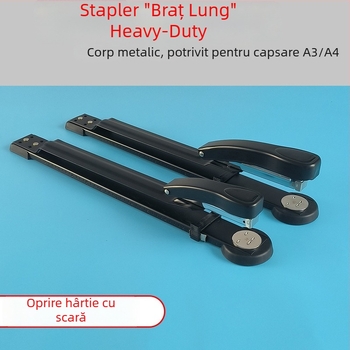 Capsator Sanchang A3 cu braț lung pentru cusătură mediană, gros, capacitate 50 coli