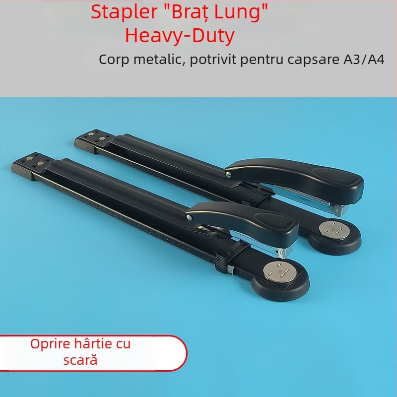 Capsator Sanchang A3 cu braț lung pentru cusătură mediană, gros, capacitate 50 coli