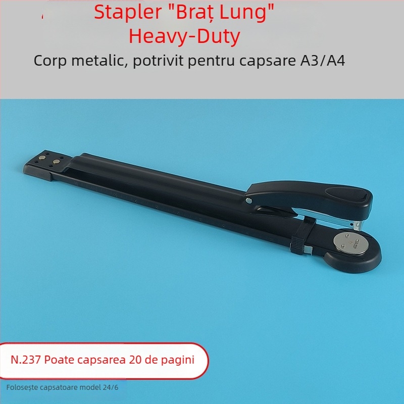 Capsator Sanchang A3 cu braț lung pentru cusătură mediană, gros, capacitate 50 coli