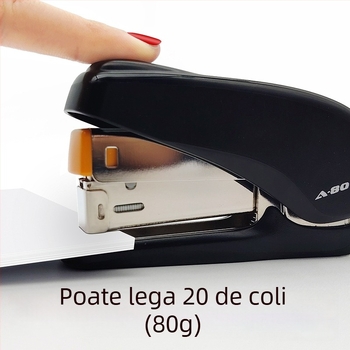A-80 Capsator ergonomic, compatibil cu capse Nr. 12, leagă 2–20 pagini, Capsator de birou de dimensiune medie