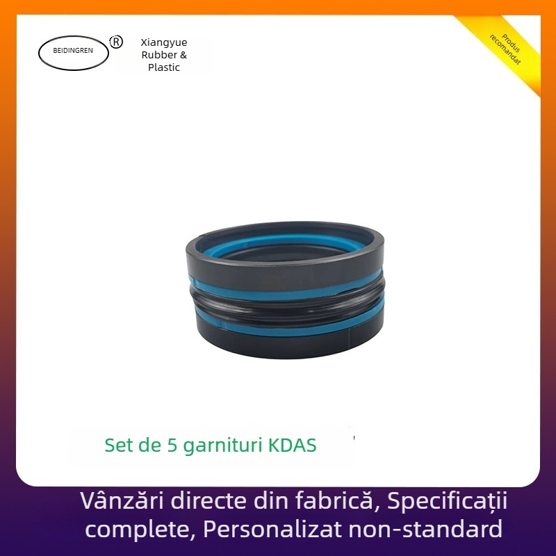 KDAS set de cinci etanșări din poliuretan pentru cilindru și orificii de piston bidirecționale, rezistente la uzură