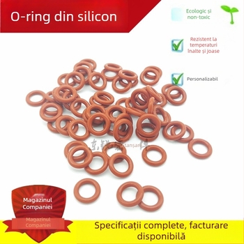 Inel O din silicon roșu, rezistent la temperaturi înalte, de calitate alimentară, etanșare impermeabilă, diametru exterior 4-17 mm, secțiune 1,5 mm
