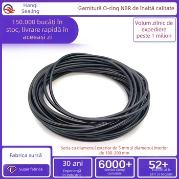O-ringuri din nitril, dimensiune mare, inele etanșare NBR personalizate, Ø5 mm, rezistente la ulei și uzură