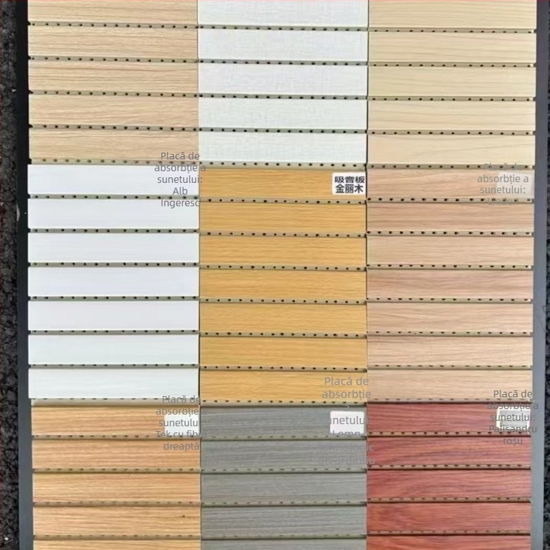 Panouri fonoabsorbante pentru perete, fibre de lemn din bambus, 210×12 cm, pentru săli de conferințe, design modern minimalist, montare pe perete, impermeabile