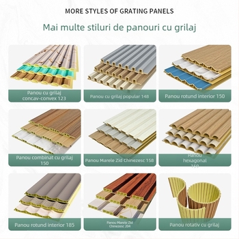 Panouri WPC pentru perete - fundal TV, panouri decorative PVC cu grilaj 3D, fibră de bambus
