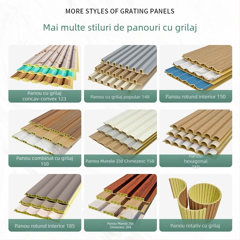 Panouri WPC pentru perete - fundal TV, panouri decorative PVC cu grilaj 3D, fibră de bambus