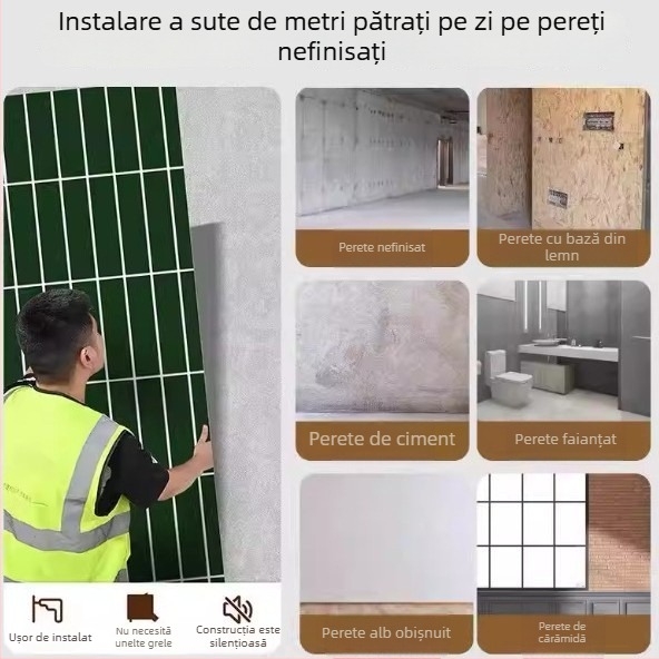 Panouri SPC pentru pereți – piatră cristal, placare rezistentă la umiditate, baie, aspect plăci