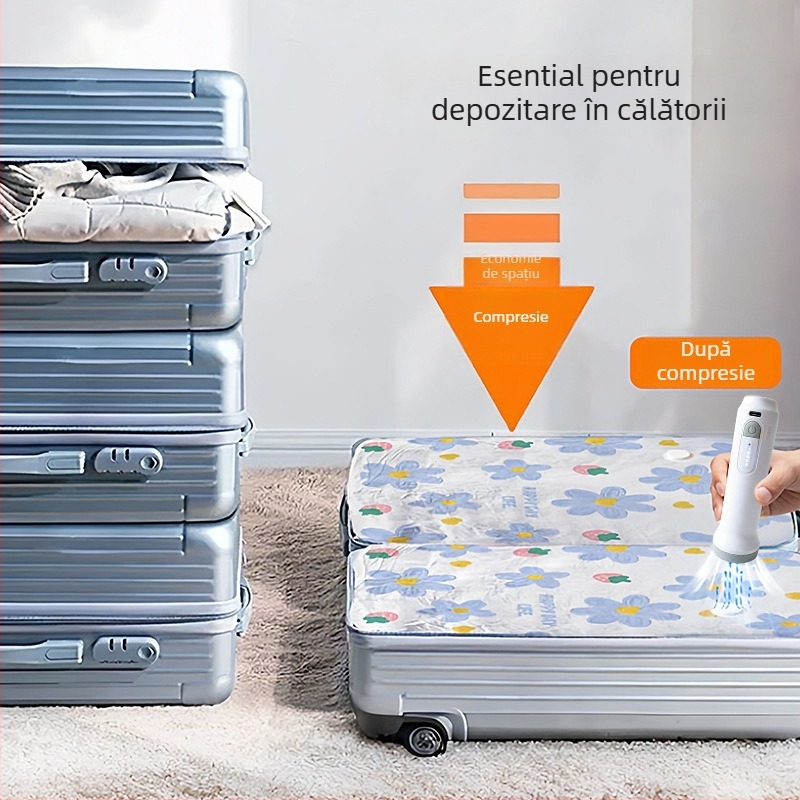 Pompa electrică pentru saci vacuum cu încărcare wireless și interfață Type-C