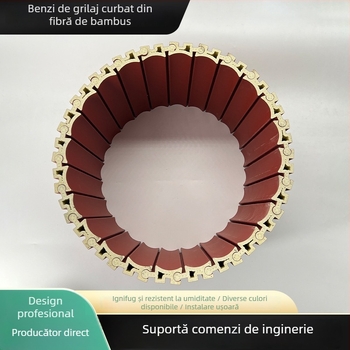 Panou decorativ pentru perete din fibră de bambus, curbat, cu grilă ondulată, personalizabil