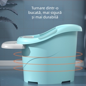Cadă de baie din plastic, mare, groasă, pentru sugari și copii mici, cu design de șezut
