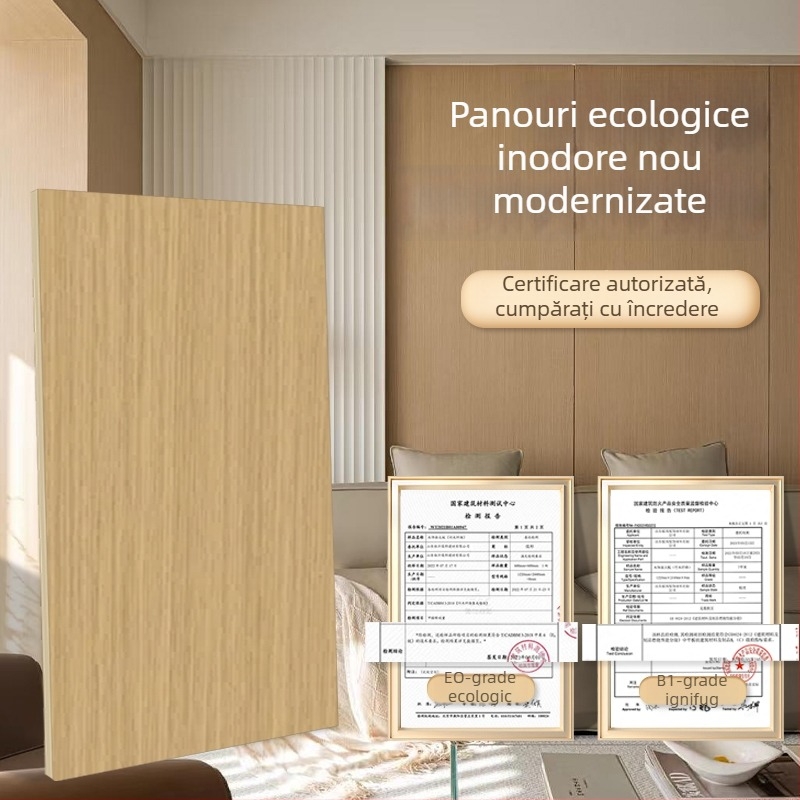 Panouri din furnir de lemn cu plăci din cristal de carbon pentru decor interior, panouri de perete fără sudură din fibre de bambus-lemn