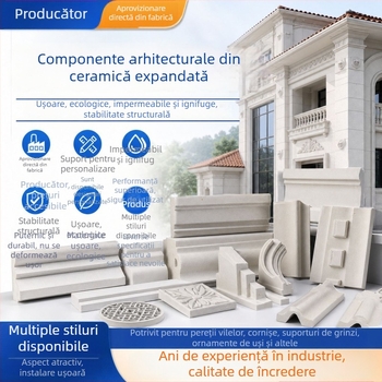 Componente ceramice spumoase pentru decor exterior al pereților – elemente de relief în stil european pentru grinzi de vilă, centură exterioară și plăci cu coloane romane