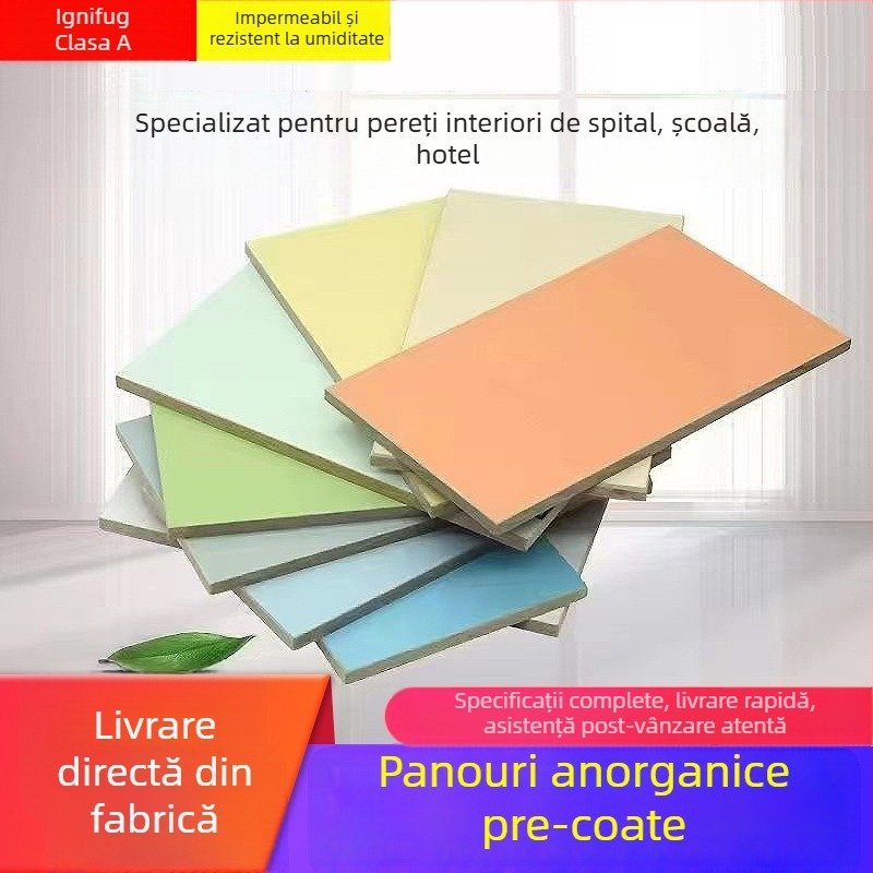 Panou ignifug de clasa A cu strat pre-acoperit pentru camere curate, panou antibacterian medical neorganic laminat, placă din silicat de calciu