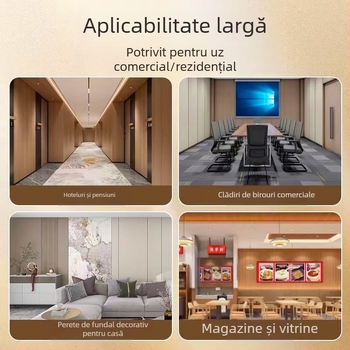 Panou de perete cu montaj prin clips, finisaj oglindă, placă din fibre de carbon din bambus, rezistent la impact, acoperire din furnir de lemn fără cusături, panou din carbon cristal pentru casă și club