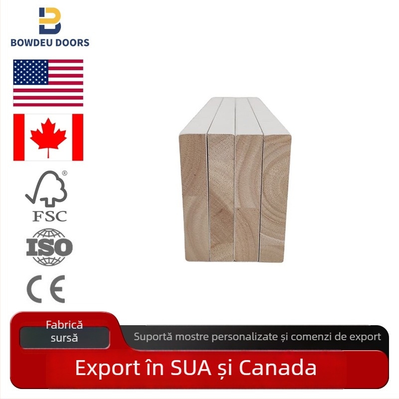 Plintă decorativă din lemn alb, 3-1/2 in × 9/16 in, lungime 8–12 ft