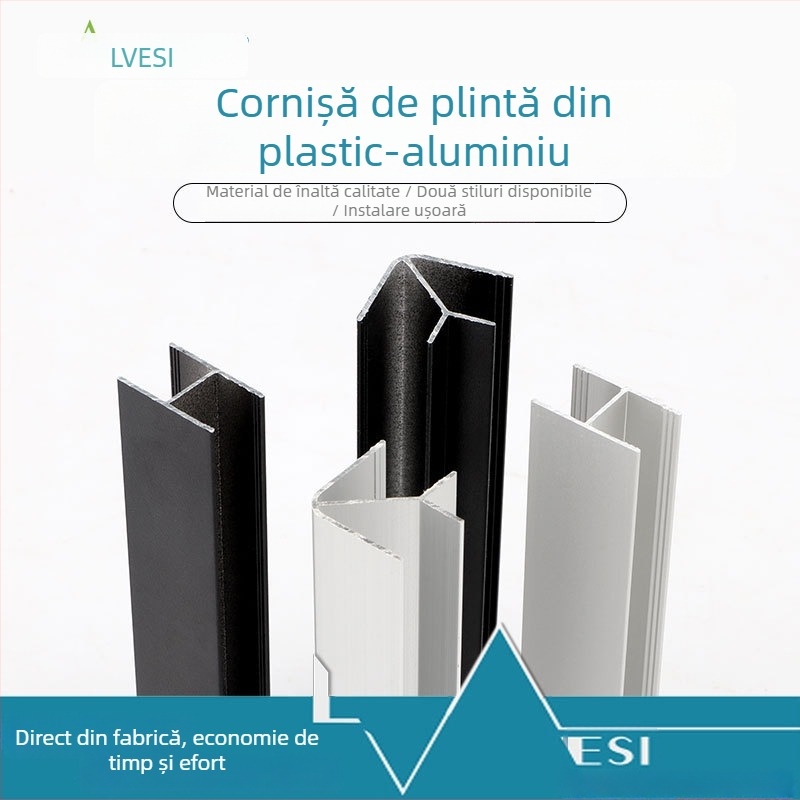 Conector unghi drept pentru marginea de protecție a bucătăriei, profil aluminiu-plastic pentru dulapuri