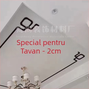Panel decorativ colț de tavan, 2 cm, stil chinezesc, imitație lemn, living, plăci plate cu model