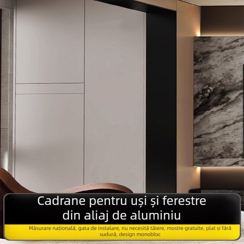 Ramă din aliaj de aluminiu pentru uși și ferestre, cu profil integrat într-o singură piesă, pentru balcon, bucătărie și intrare