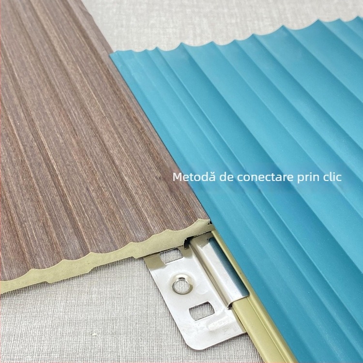 Panou decorativ pentru perete din fibră de bambus, cu grilaj curbat, arc interior și grilaj semicerc, 207 × 11 mm