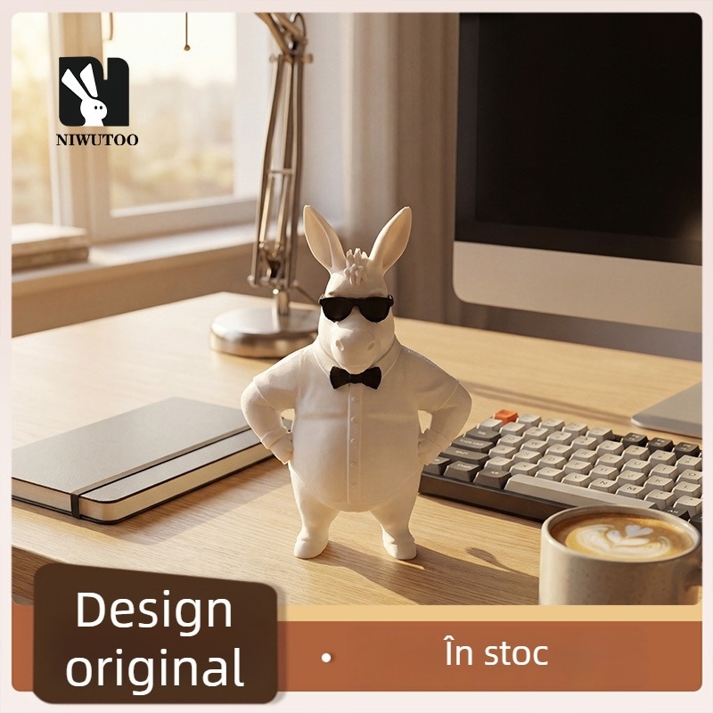 Figurină de birou imprimată 3D din PLA, măgar cu ochelari