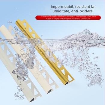 Profil de colț pentru plăci din aliaj de aluminiu, bandă decorativă metalică pentru margine, rezistent la rugină, umezeală și uzură