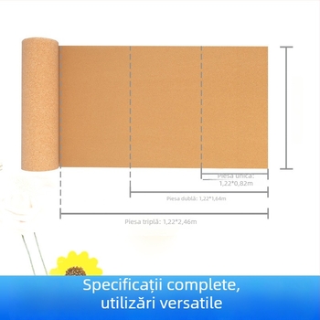 Covor din plută pentru podea și tablă din plută, rolă cu grosimea 1–12 mm, pentru grădinițe și școli, panouri de prezentare