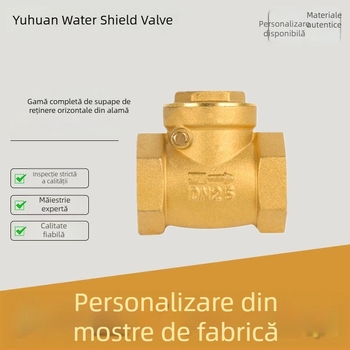 Supapă de control orizontală din alamă, filet interior, cu corp îngroșat anti-retur, supapă oscilantă pentru aplicații inginerești
