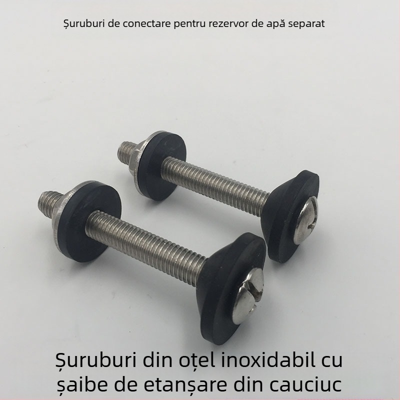 Șuruburi de conectare a rezervorului de apă al toaletei, șuruburi de blocare pentru WC, garnitură internă din cauciuc, șezut de WC din oțel inoxidabil
