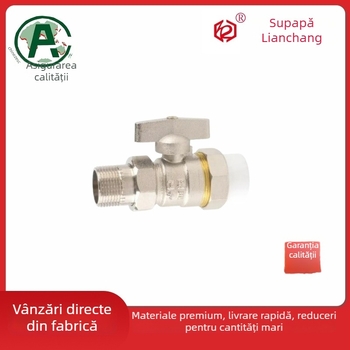 Ventil unghiular PPR pentru încălzire, cu cuplaj, robinet cu bilă pentru sudarea radiatoarelor