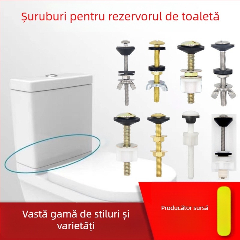 Șurub rezervor toaletă M6, oțel inoxidabil 304, tip split, etanș la scurgeri