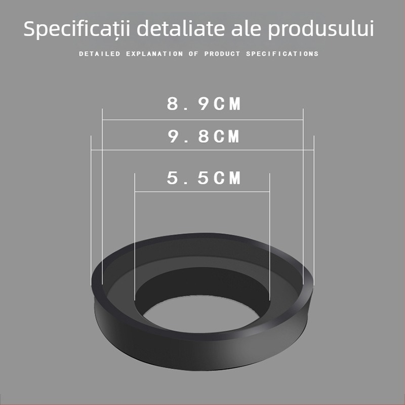 Padă din cauciuc negru, spumă, pentru ventilul de drenaj al rezervorului de toaletă, gaură de 50 mm