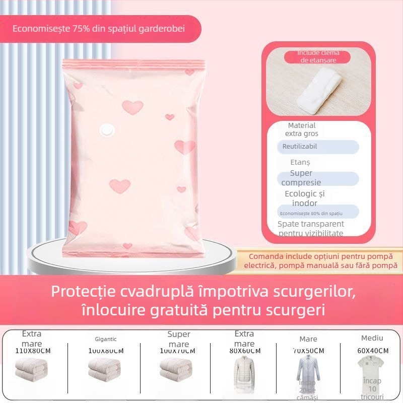 Saci de vid pentru comprimare, pentru depozitarea păturilor și a hainelor, extra-large, potriviți pentru mutare și uz casnic