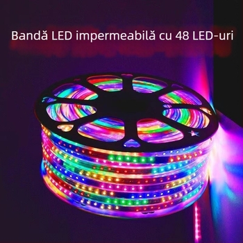 Bandă LED exterioară 220V 2835, șase culori, efect curcubeu curgător pentru iluminat arhitectural exterior